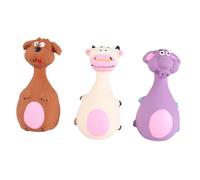 Parliky 3pcs Cartoon Pet Squeaky Chew Toy Interactive Molar for Dogs Bite-resistant and Fun Design for Happy Playtime