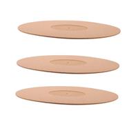 Parliky 3Pcs Cork Turntable Mat Absorbing Vinyl Record Pads Non Slip Phonograph Accessories with Noise Reduction and Vibration Protection for Vinyl Records