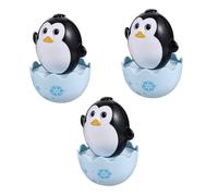 Parliky 3Pcs Educational Tumbler for Crawling Boy Girl Impact-resistant Abs Material with Safe Rounded Design Adorable Waddling Playthings for Sensory Development and Early Learning