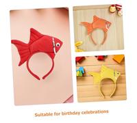Parliky 3pcs Goldfish Costume Headbands Lightweight Comfortable Cartoon Fish Hair Accessories for Birthday Halloween Party Dress Up Creative Role Play Animal