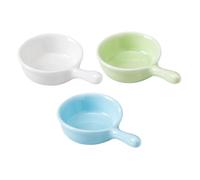 Parliky 3pcs Hamster Food Bowl Pet Feeding Containers Lids Melamine Non-toxic Smooth Surface for Guinea Pig Squirrel Random Color