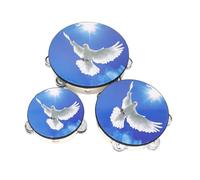 Parliky 3pcs Intelligence Early Education Toy Hand Tambourine Drum Boys and Girls Drums Percussion Instruments Musical Toys for Boys and Girls