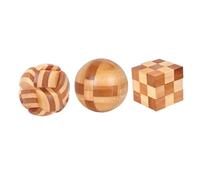 Parliky 3pcs Kongming Educational Brain Teaser Puzzle for Adults Creative Logic Game for Intelligence Development and Hand Eye Coordination