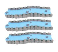 Parliky 3pcs Miniature Resin River Ornaments for Fairy Garden and Therapy Decor Mini Water Stream Landscape Sculptures for Mental Wellbeing and Relaxing Consultation Space