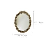 Parliky 3pcs Miniature Vintage Bronze Framed Wall Mirrors Small Oval Dollhouse Accessories for DIY Decor Realistic European Style Mini Furniture Ornament for Dollhouse Scenes and Photo