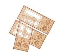 Parliky 3pcs Miniature Wooden Double Door for Dollhouse Huizhou Style Model Accessory Movable Exterior Door DIY Unfinished Surface for Creative Painting Easy Assembly for Home Decor and