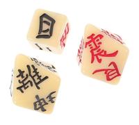 Parliky 3pcs Multi-sided Resin Divination Dices for I Ching Fortune-telling Game Stable Throw, for Family Gathering and Table Board Games