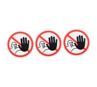 Parliky 3pcs No Touch Sign Stickers Vinyl Warning Decals for Dangerous Equipment Safety Adhesive Labels Prevent Accidents Industrial Use