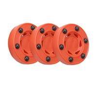 Parliky 3pcs Professional Inline Roller Hockey Pucks for Street and Indoor Training Lightweight High Density Composite with Low Friction Glide Flat and Smooth Surface for Accurate Shots