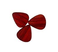 Parliky 3Pcs Rosewood Guitar Picks Plectrums Set for Acoustic Electric Bass Ukulele Beveled Edges Music Instrument Accessories