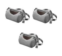 Parliky 3pcs Round Hamster Pet Carrier Portable Travel Bag Pet Storage Mesh Ventilated Carrier Grey