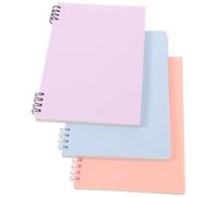 Parliky 3Pcs Spiral Notebooks with Plastic Covers Thick Paper Leak Ink Portable Academic Journals for Students Office Work and School Note Taking
