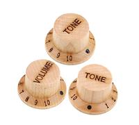 Parliky 3pcs Wooden Guitar Knobs Volume Tone Control Knob for Electric Guitars Design Easy Installation Replacement