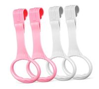 Parliky 4 Pcs Pull Up Rings with Comfortable Grip Vibrant Colors and Easy Installation for Crib and Playpen Walking Assistance and Standing Training