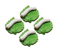 Parliky 4 Pcs Whimsical Mini Resin Caterpillar Figurines for Micro Landscape Garden Decor Dollhouse Accessories Potted Plants Patio and Fairy Garden Scenes