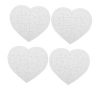 Parliky 4 Sheets Blank Drawing Jigsaw Puzzles for DIY Craft Supplies Lightweight Paper Puzzle Pieces for Creative Activity Gift
