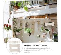 Parliky 40 Pcs Dog Bone Shape Wooden Pendants for DIY Crafts Natural Solid Wood Hangings with Smooth Surface Creative Dog Theme Decoration for Art Projects and Home Party Embellishments
