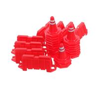 Parliky 40pcs Mini Traffic Cones Plastic Road Blocks Toys for Boys and Girls Role Play Engineering Construction Table Accessories Miniature Road Safety Signs for Spatial Imagination