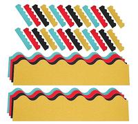 Parliky 40pcs Wave Style Glitter Border Trim Wear Resistant Scalloped Edges for Bulletin Boards Classroom and Home Decoration Replaceable Wave Borders for Craft and Festival Supplies