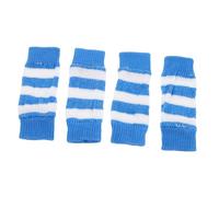 Parliky 4pcs Adjustable Dog Elbow Protector Sleeve Knitted Leg Warmers for Small to Pets Full Coverage Joint Support Wraps Blue Striped Elastic Dog Socks for Wound Care