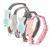 Parliky 4pcs Adjustable Pet Cat Collar Set with Lattice Fish Design and Safe Neck Chains for Cats Creative Mix Color Kitten Necklaces Easy to Wear Accessories
