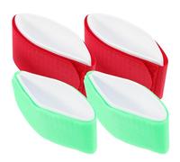 Parliky 4Pcs Adjustable Snowboard Carrying Straps with Hook and Loop Fasteners, Portable Ski Fixing Bands for Outdoor Winter Sports, Includes 2 Red and 2 Green Straps for Ski and Sled