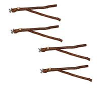 Parliky 4pcs Bird Stand Stick Stand Bar Clicker Cockatoo Parrot Water Feeder for Cage Feeders Rat Bird Accessories Paw Kit Budgie Cage Stick Pen Poles Liners Birdcage Beak Handle Wooden