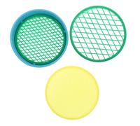 Parliky 4Pcs Colorful Plastic Sand Sieves Handheld Sand Sifters for Beach and Sandbox Outdoor Play Lightweight for Family Fun Random Color