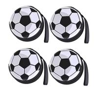 Parliky 4pcs Creative Football Pattern Tinplate Coin Purses Lightweight Rounded Storage Bags with Random Interior Colors for Boys Soccer Fans Money Change and Snack Use Random Color