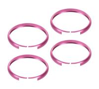 Parliky 4pcs Deep Pink Metal Key Fob Cover Compatible with Bmw Mini Remote Control Ring, Car Key Decorative Shell Case Holder for Automotive Interior Accessories
