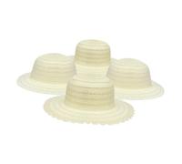 Parliky 4pcs DIY White Straw Hats for Creative Painting and Crafting Blank Caps for Boys Interactive Family Art Project Summer Beach Party Accessories