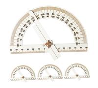 Parliky 4Pcs DIY Wood Craft Kit for Educational Protractor and Ruler for Learning Angles Building