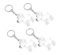 Parliky 4Pcs Dog Hair Keepsake Box Transparent Memory Capsule Keychain with Dustproof Seal for Pet Fur Storage Organizer for Pet Owners and Animal Lovers