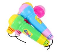 Parliky 4pcs Echo Microphone Lightweight Plastic Model for Birthday Party Stage Performance Gift Compact Fake Mic Props in Colors