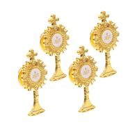 Parliky 4pcs First Communion Lapel Pins Religious Brooches for Ceremony Apparel Accessories Durable and Easy to Attach Party Favor Keepsake