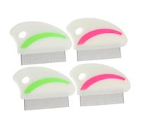 Parliky 4pcs Flea Combs for Cats Pet Removal Comb Stainless Steel Pet Dust Cleaning Brush Random Style