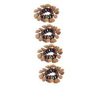 Parliky 4pcs Funny African Drum Nut Shell Handbell Creative Percussion Instrument Wristband Bell Instrument Toy Nut Shell Handbells Hand Bells