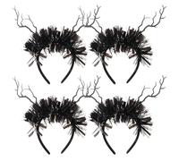 Parliky 4pcs Gothic Tree Branch Headband Black Plastic Cloth