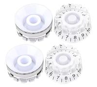 Parliky 4pcs Guitar Volume Knobs Potentiometer Caps for Guitar String Instrument White Black Letters for Volume Control and Amplifier Knob Replacement