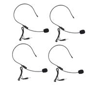 Parliky 4PCS Head-mounted Microphone with Earhook for Voice Amplifier Speaker Lightweight Wired Mic Accessory for Customer Service Teacher Tour Guide Use