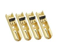 Parliky 4pcs Headless Bass Guitar Metal Bridges Replacement Parts Kit Fixed String Saddles for Electric Bass Repair Upgrade Compatible with Various Headless Models