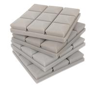 Parliky 4pcs High Density Acoustic Foam Soundproof Panels Flame Retardant Grey Sound Absorbing Insulation for Recording Studios Home Theaters Offices
