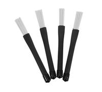 Parliky 4pcs Jazz Drumstick Brushes with Nylon Bristles, Gentle on Drumheads, Universal Compatibility, White Colour, for Jazz Drums and Types of Musical Settings