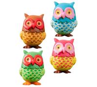 Parliky 4pcs Lifelike Resin Owl Statues Artificial Birds Garden Decorations for Home Party Wedding Tabletop and Outdoor Landscape Craft Figurines for Learning and Nature Exploration