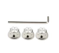 Parliky 4Pcs Metal Guitar Volume Tone Control Knobs Set with Sunflower Design Electric Guitar Accessories for Jazz and Bass Easy Install Silver Replacement Parts