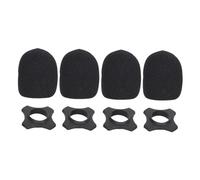 Parliky 4pcs Microphone Protective Covers Thick Sponge Windshield and Black Rubber Non-slip Holder Rings for Handheld Mics, Anti-fall Soft Foam Accessories for Studio and Live Performance