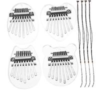 Parliky 4pcs Mini Kalimba Thumb Piano Note Boys and Girls Finger Piano Cartoon Designs Easy to Play Musical Instrument for Beginners for Family School and Outdoor Fun