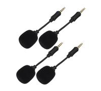 Parliky 4PCS Mini Noise Reduction Microphone 4-Conductor Plug, Portable Live Streaming Mic for Singing and Recording, Compatible Smartphone and Laptop, Black