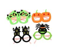 Parliky 4pcs Neon Halloween Party Glasses for Lightweight Pumpkin Spider Eyewear Frames Dark Photo Booth Props Accessories for Halloween Decorations and Festivals