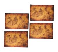 Parliky 4pcs Pirate Party Treasure Hunt Maps for Vintage Style Paper Game Accessories Use Pirate Decorations for Family Gatherings and Adventure Play